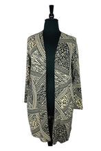 Load image into Gallery viewer, Animal Print &amp; Stripe Open Front Long Cardigan