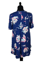 Load image into Gallery viewer, Ruffle Hem Blue Floral Tunic