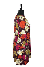 Load image into Gallery viewer, Burgundy Floral Tunic Flounce Sleeve