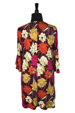 Load image into Gallery viewer, Burgundy Floral Tunic Flounce Sleeve
