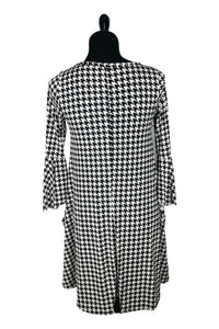 B&W Houndstooth Bell Sleeve Tunic